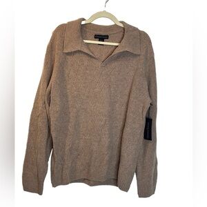 ⭐️ NWT- Christian Lacroix V-Neck merino wool and cashmere Sweater in Taupe- XL